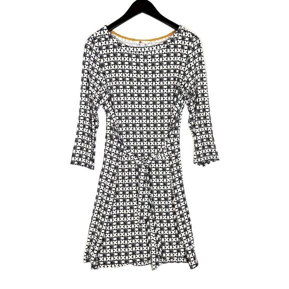 Boden SYLVIA Size US 12R Tie Waist Jersey Dress Shibori Print Mini Day Tunic - Picture 1 of 7